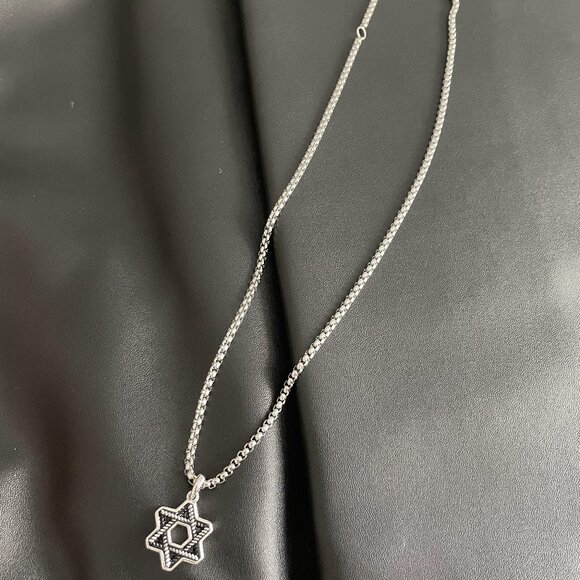 AMAZING CABLE STAR OF DAVID AMULET IN S 925 STERLING SILVER - Picture 5 of 9